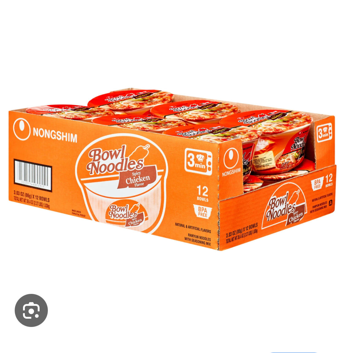 NONGSHIM BOWL NOODLES SOUP SPICY CHICKEN FLAVOR