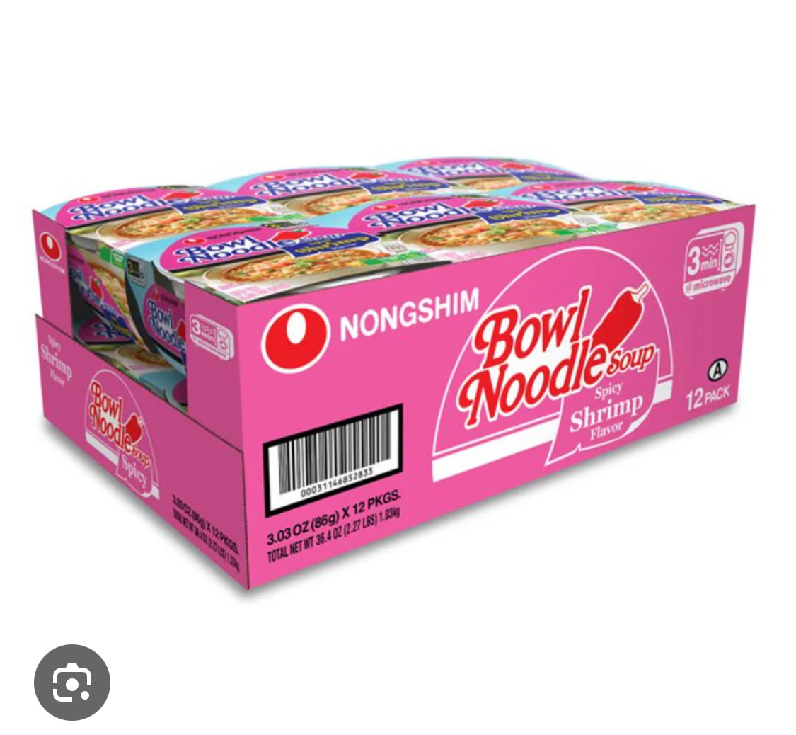 NONGSHIM BOWL NOODLES SOUP SPICY SHIRMP FLAVOR