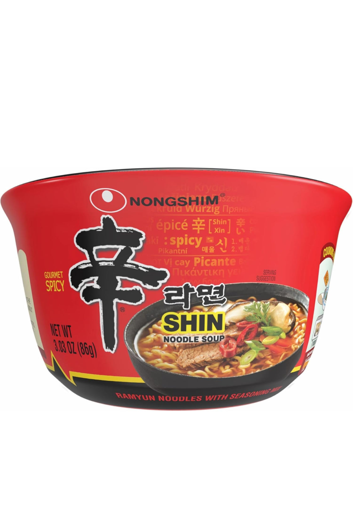 NONGSHIM BOWL NOODLES  GOURMET  SPICY FLAVOR