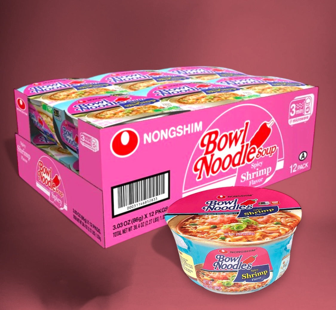 NONGSHIM  BOWL NOODLES SOUP  SPICY SHIRMP FLAVOR