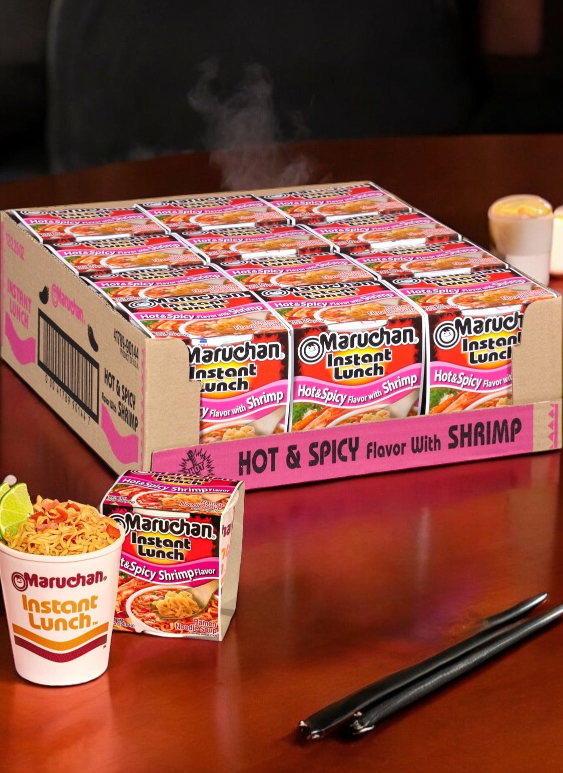 MARUCHAN RAMEN SOUP HOT & SPICY FLAVOR WITH SHRIMP