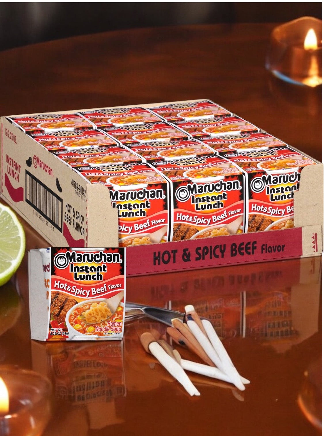 MARUCHAN RAMEN SOUP HOT & SPICY BEEF FLAVOR